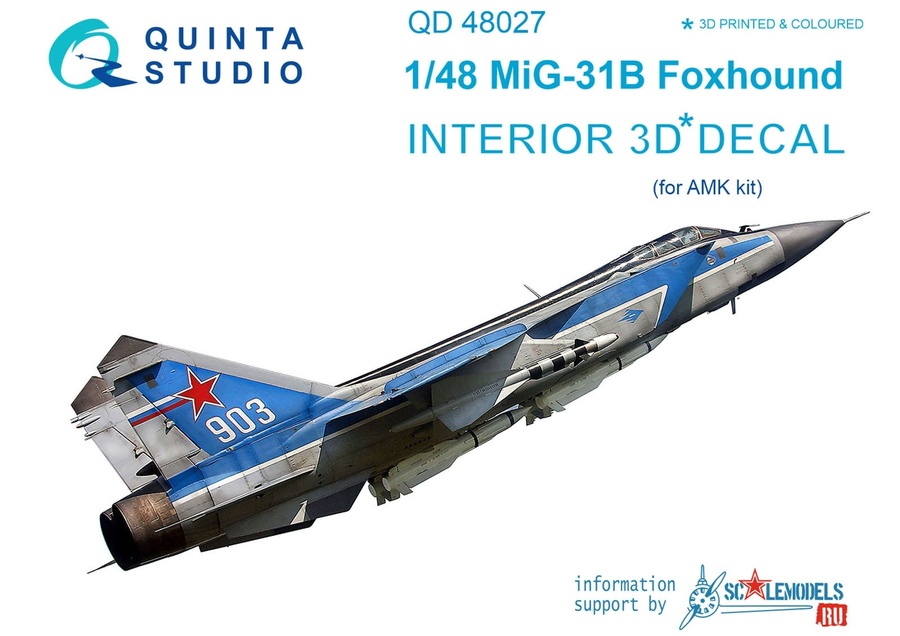 Quinta Studio 72016 Mikoyan MiG-31BM  1:72 3D Printed Decal 