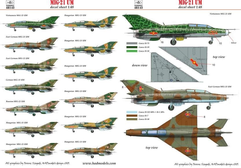 MiG-21 UM decal sheet