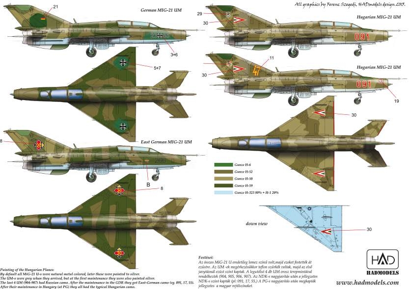 MiG-21 UM decal sheet