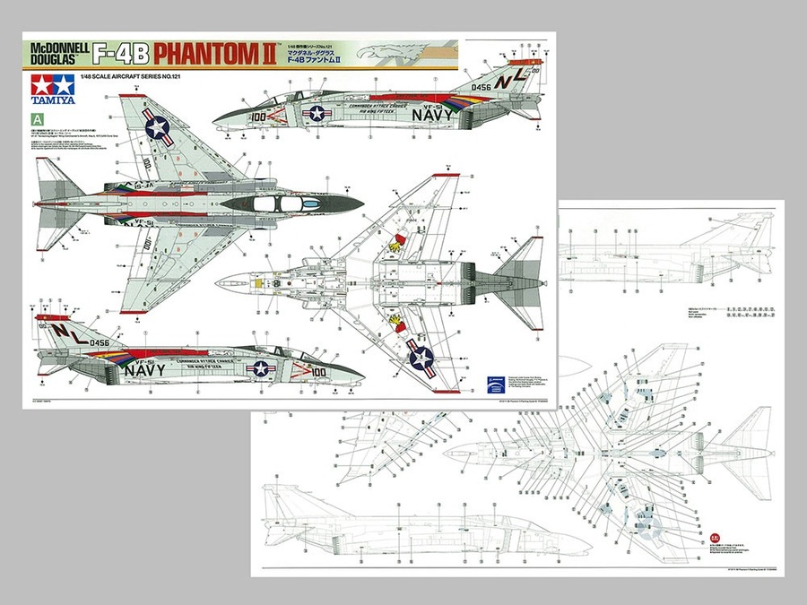Construction en Plastique kit de modélisme Loisirs 61121-000 Tamiya 61121 1:48 F-4B Phantom II Mcdonnell Douglas – Réplique fidèle de l/'original Bricolage Non laqué Montage