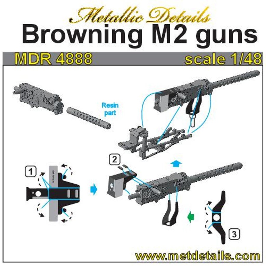 7,62mm barrels 2pcs MASTER AM48029-1:48 Browning AN/M2 aircraft .30 caliber 