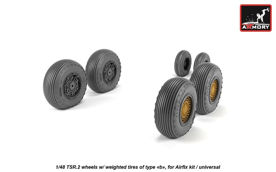 BAC TSR.2 wheels w/ weighted tires type "b" Armory AW48413-1/48 