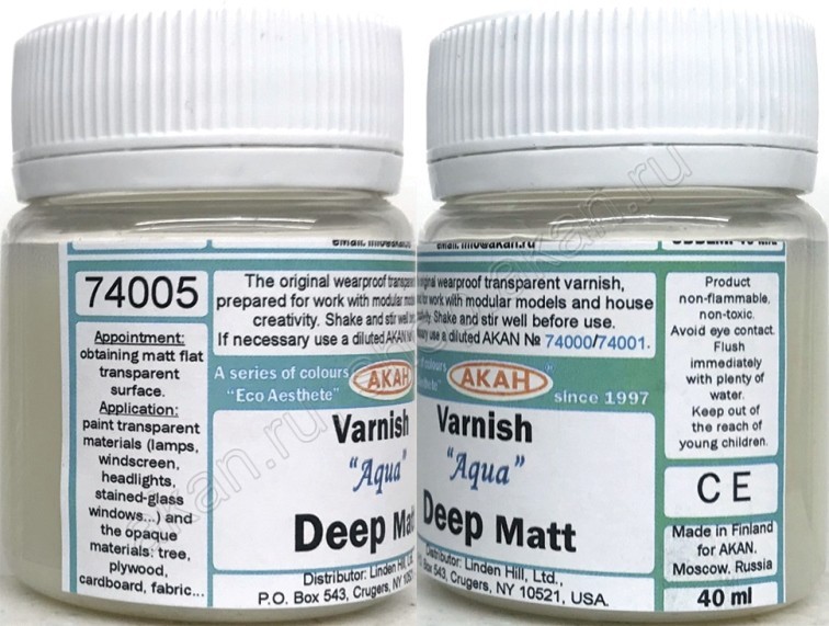 Matt varnish (dull) "Aqua" (10ml)