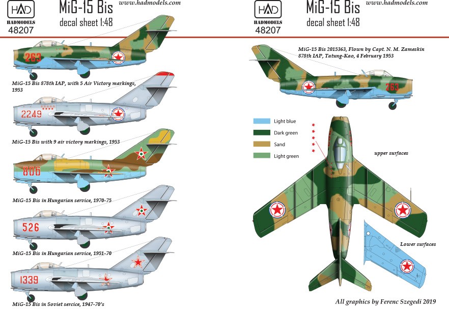 MiG-15 Bis decal sheet