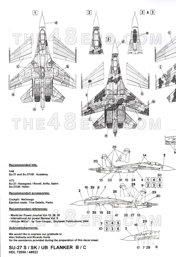 Su-27 S/SK/UB (4 Air Forces around the wolrd)