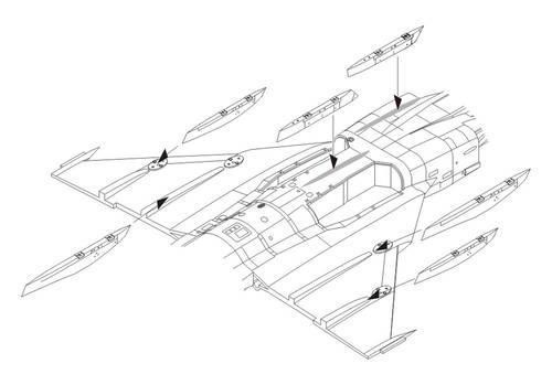 CMK 1/48 Saab JAS-39A/C Gripen Correction Wing Racks for Kitty Hawk # 4304