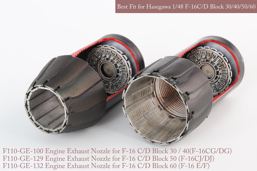 F16C/D Block 30/40/50/60 GE exhaust nozzle & after burner set (open