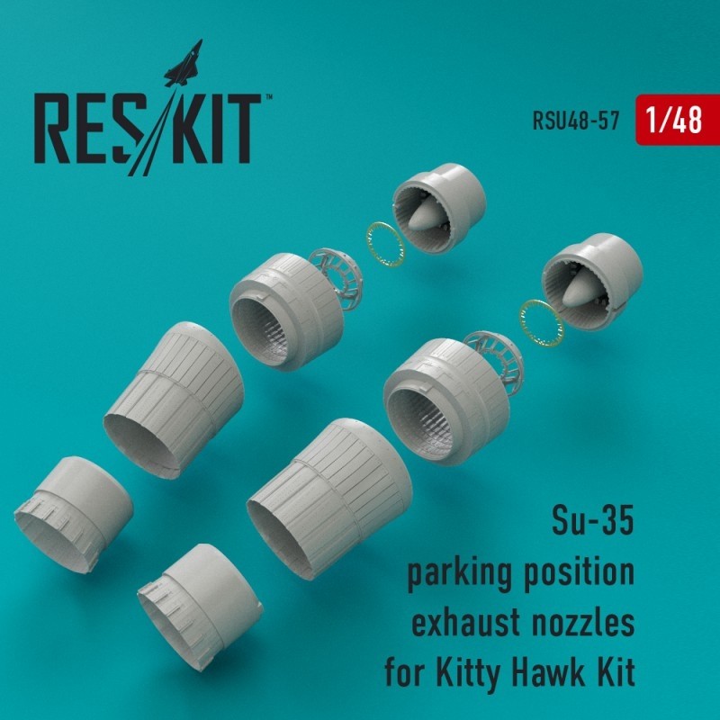 Reskit RSU48-0055 1/48 Su-35 parking position exhaust nozzles Great Wall Hobby