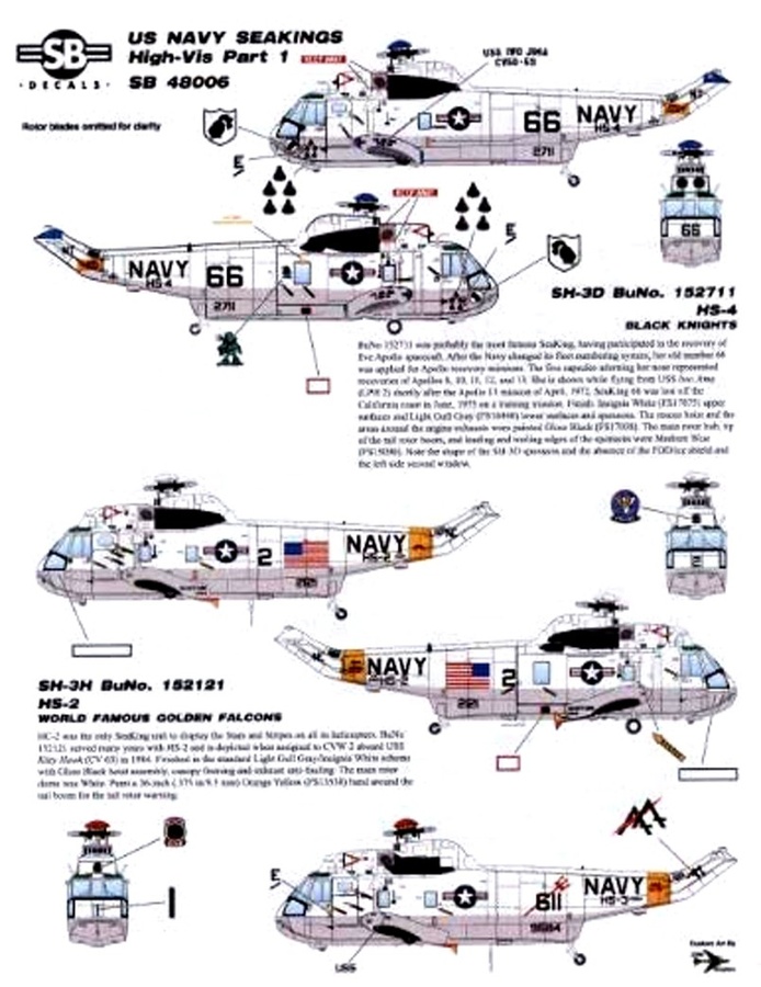 1/72 Sea King SH-3h US President Helicopter Marine One Model Water Slide Decal