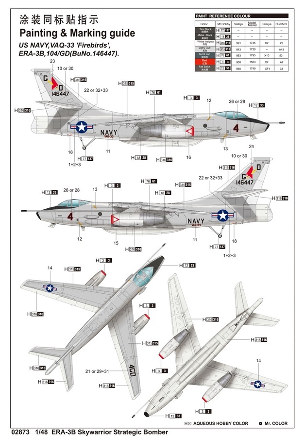 Trumpeter 1/48 02871 EA-3B Skywarrior Strategic Bomber