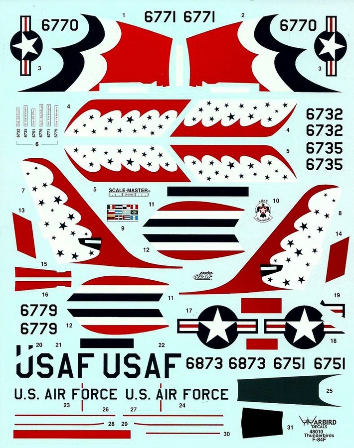 F-84F USAF Thunderbirds Decals