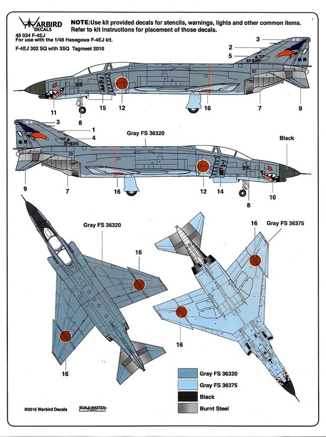 Colorful, Japanese F-4EJ Phantom Decals