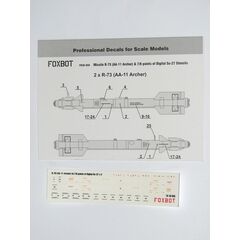 Stencils for Missile R-73 (AA-11 Archer) & 7/8 points of Digital Su-27