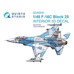 F-16C block 25 3D-Printed & coloured Interior on decal paper