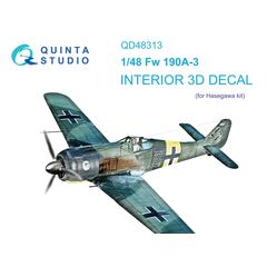 Fw 190A-3 3D-Printed & coloured Interior on decal paper