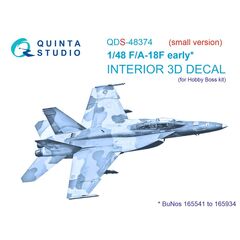 F/A-18F early 3D-Printed & coloured Interior on decal paper (small version)