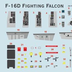 F-16D Fighting Falcon Instrumental panel (3D) decal