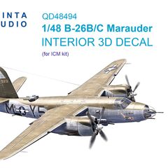 B-26B/C Marauder 3D-Printed & coloured Interior on decal paper