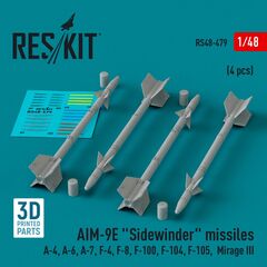 AIM-9E "Sidewinder" missiles (4 pcs) (3D Printed)