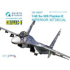 Su-35S 3D-Printed & coloured Interior on decal paper