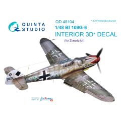 Bf 109G-6 3D-Printed & coloured interior on decal paper