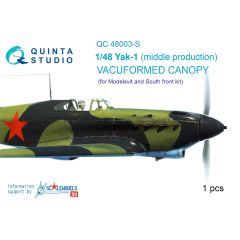 Yak-1 (middle production) vacuformed clear canopy, 2 pcs