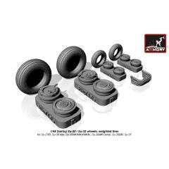 Su-30 / Su-35 wheels set , weighted tires, for Su-27IB, Su-30 late, Su-30MK/MKA/MKK, Su-30MKI serial, Su-35BM, Su-37