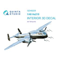 He 219 3D-Printed & coloured Interior on decal paper