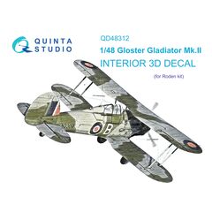 Gloster Gladiator MKII 3D-Printed & coloured Interior on decal paper