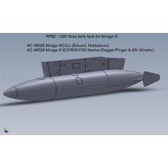 ​Mirage IIIE/R/5F/Nesher 1300 litres belly fuel tanks set