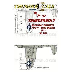 P-47 Thunderbolt Type 4 Insignia + data 2 decal set