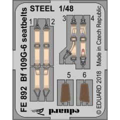 Bf 109G-6 seatbelts STEEL detail set