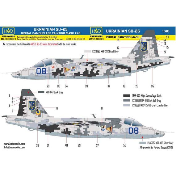 Su-25 Ukrainian Digital camouflage painting mask, image 2