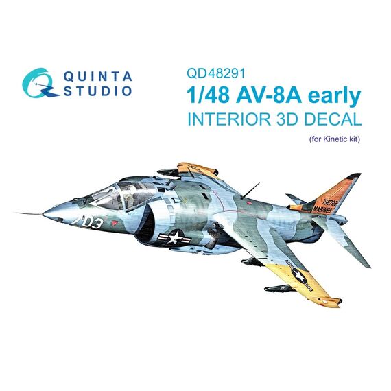 AV-8A Early 3D-Printed & coloured Interior on decal paper