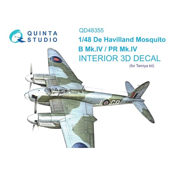 Mosquito B Mk.IV/PR Mk.IV 3D-Printed & coloured Interior on decal paper