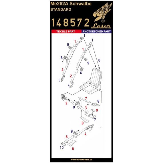 Me262A Schwalbe (standard) - seatbelts, image 2