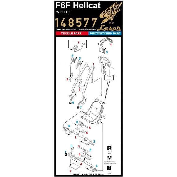 F6F Hellcat (white) - Seatbelts, image 2