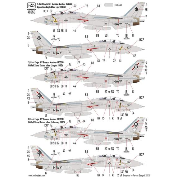 F-14A Black Aces ”The Final Countdown” decal sheet, image 4