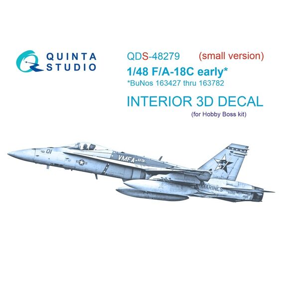 F/A-18C early 3D-Printed & coloured Interior on decal paper (small version)