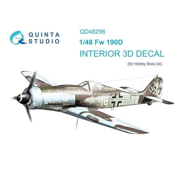 FW 190D-9 3D-Printed & coloured Interior on decal paper