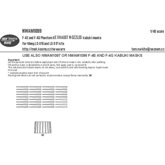 F-4E and F-4G Phantom II EXHAUST NOZZLES kabuki masks, image 2