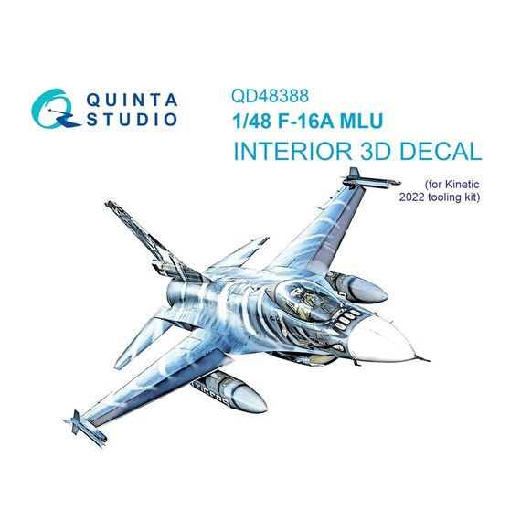 F-16A MLU 3D-Printed & coloured Interior on decal paper