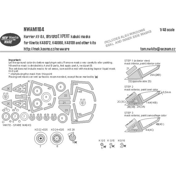 Harrier AV-8A, GR1/GR3 EXPERT kabuki masks, image 2