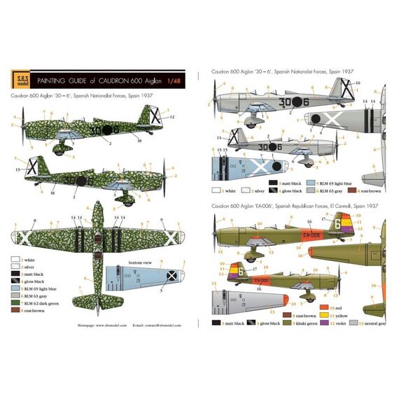 Caudron C.600 Aiglon 'Spanish Civil War' SBS Model SBS-4001 1:48, image 2