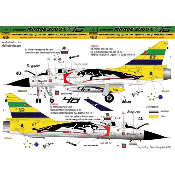 Mirage 2000C ”40th anniversary of 1st Air Defence Group” decal sheet, image 3