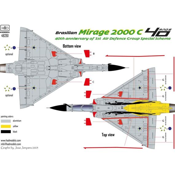 Mirage 2000C ”40th anniversary of 1st Air Defence Group” decal sheet, image 4