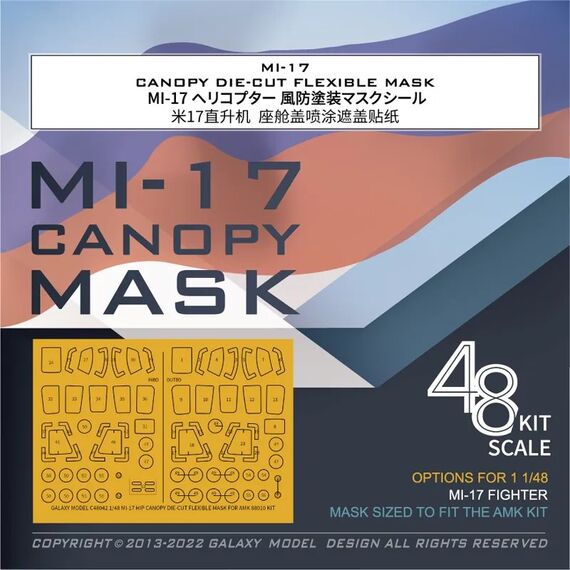 Mi-17 Fighter canopy die-Cut flexible mask for the AMK kit