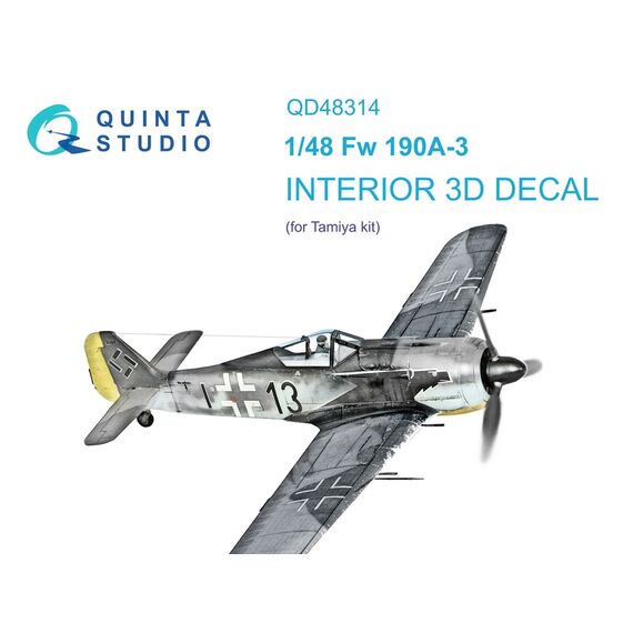 Fw 190A-3 3D-Printed & coloured Interior on decal paper