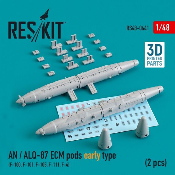 AN / ALQ-87 ECM pods early type (2 pcs) (F-100, F-101, F-105, F-111, F-4) (3D Printing)