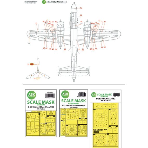 N.A. B-25J Mitchell stencils, image 4